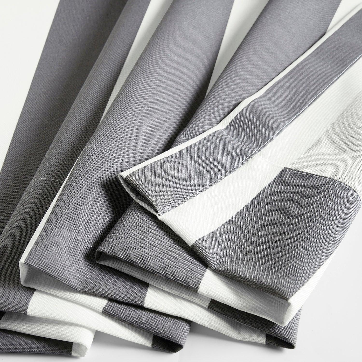 Nautical Grey Striped Grommet Villanova Outdoor Curtain, image size:1500x1500