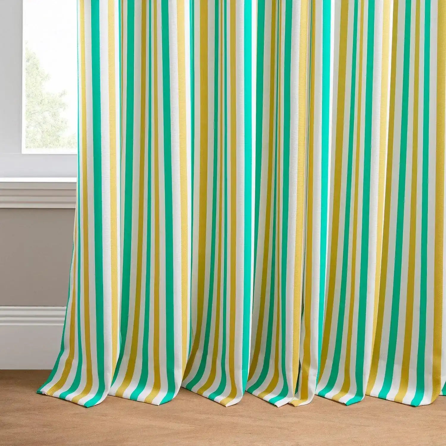 Tropical Sunrise Multi Green & Yellow Striped Grommet Villanova