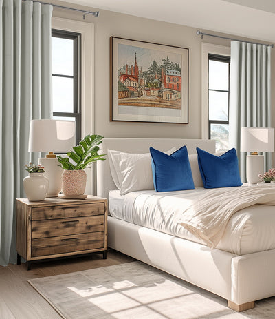 Off White Performance Linen Custom Curtain