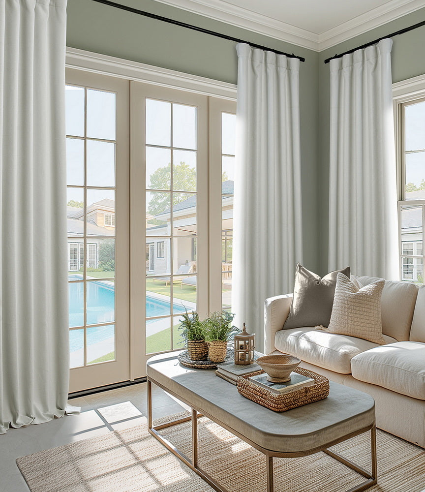 Oyster Textured Faux Linen Custom Curtain