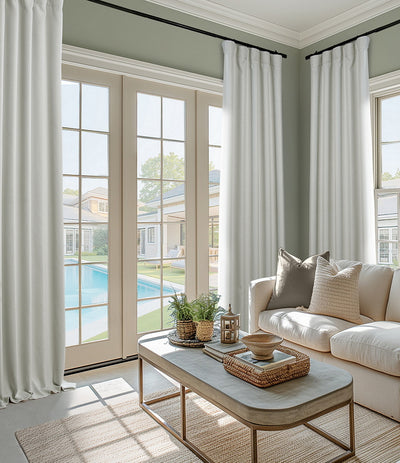 Oyster Textured Faux Linen Custom Curtain