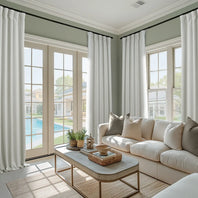 Oyster Mist Textured Faux Linen Custom Curtain