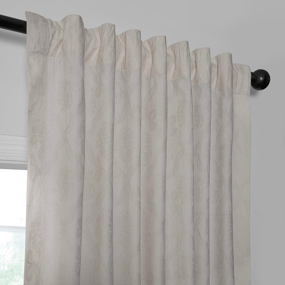 Nature's light tan Geometric Cotton Craft Sheer Curtain Pair (2 Panels) - HalfPriceDrapes.com