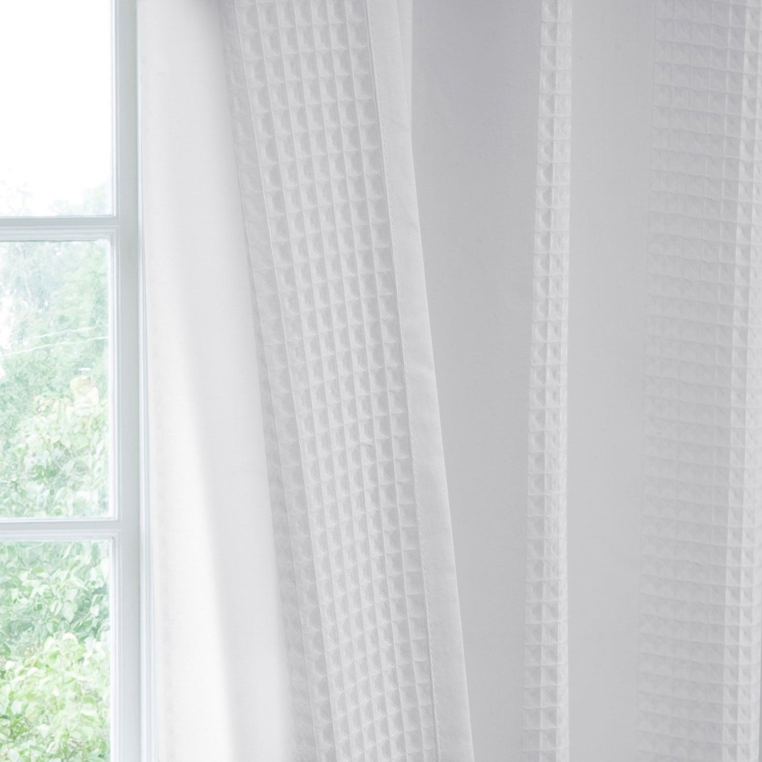 Architectural White Sheer Serinity Sheer Curtain Pair (2 Panels) - HalfPriceDrapes.com
