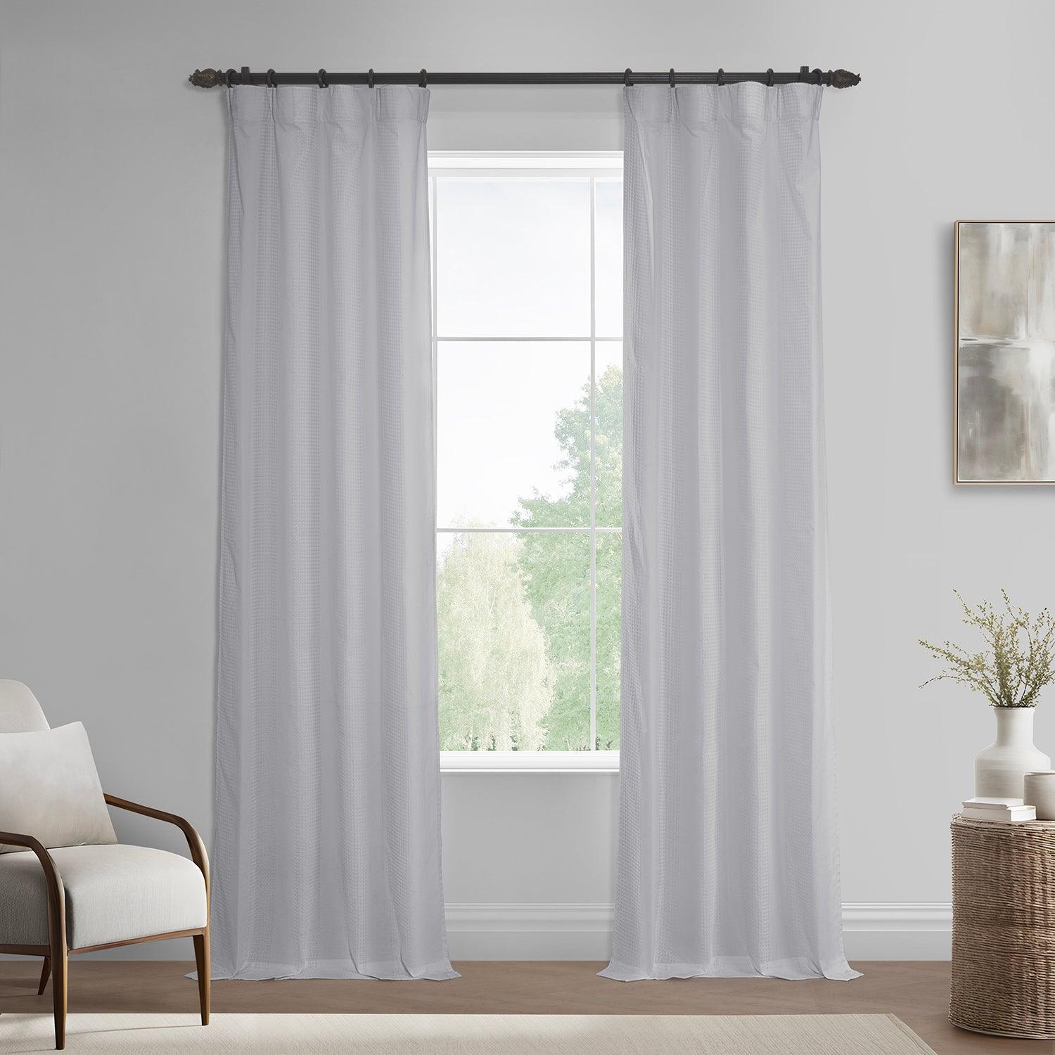 Architectural White Sheer Serinity Sheer Curtain Pair (2 Panels) - HalfPriceDrapes.com