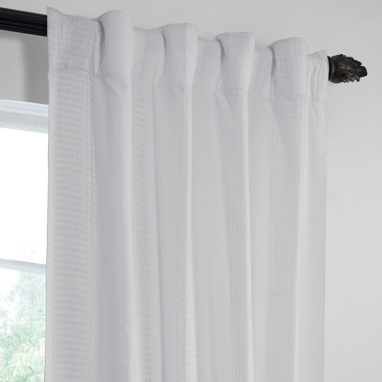 Architectural White Sheer Serinity Sheer Curtain Pair (2 Panels) - HalfPriceDrapes.com