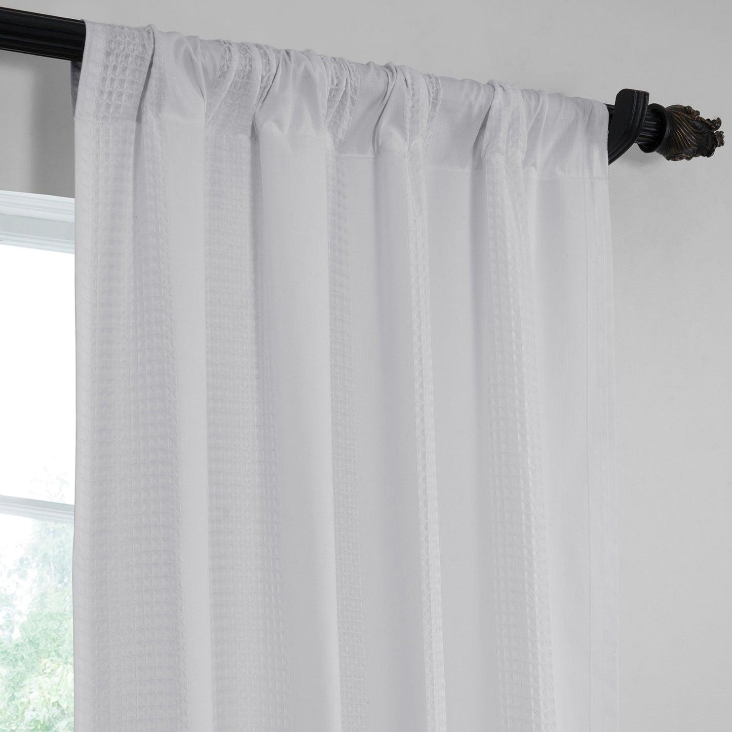 Architectural White Sheer Serinity Sheer Curtain Pair (2 Panels) - HalfPriceDrapes.com