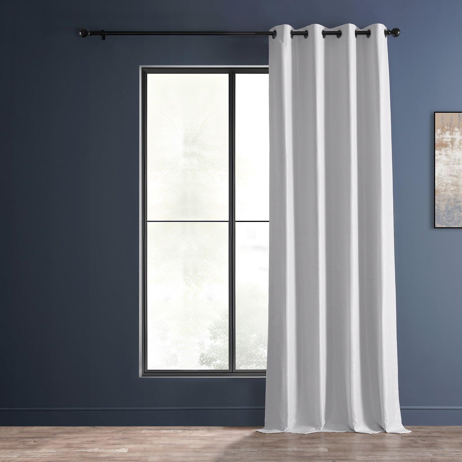 Ice Grommet Vintage Textured Faux Dupioni Silk Blackout Curtain - HalfPriceDrapes.com