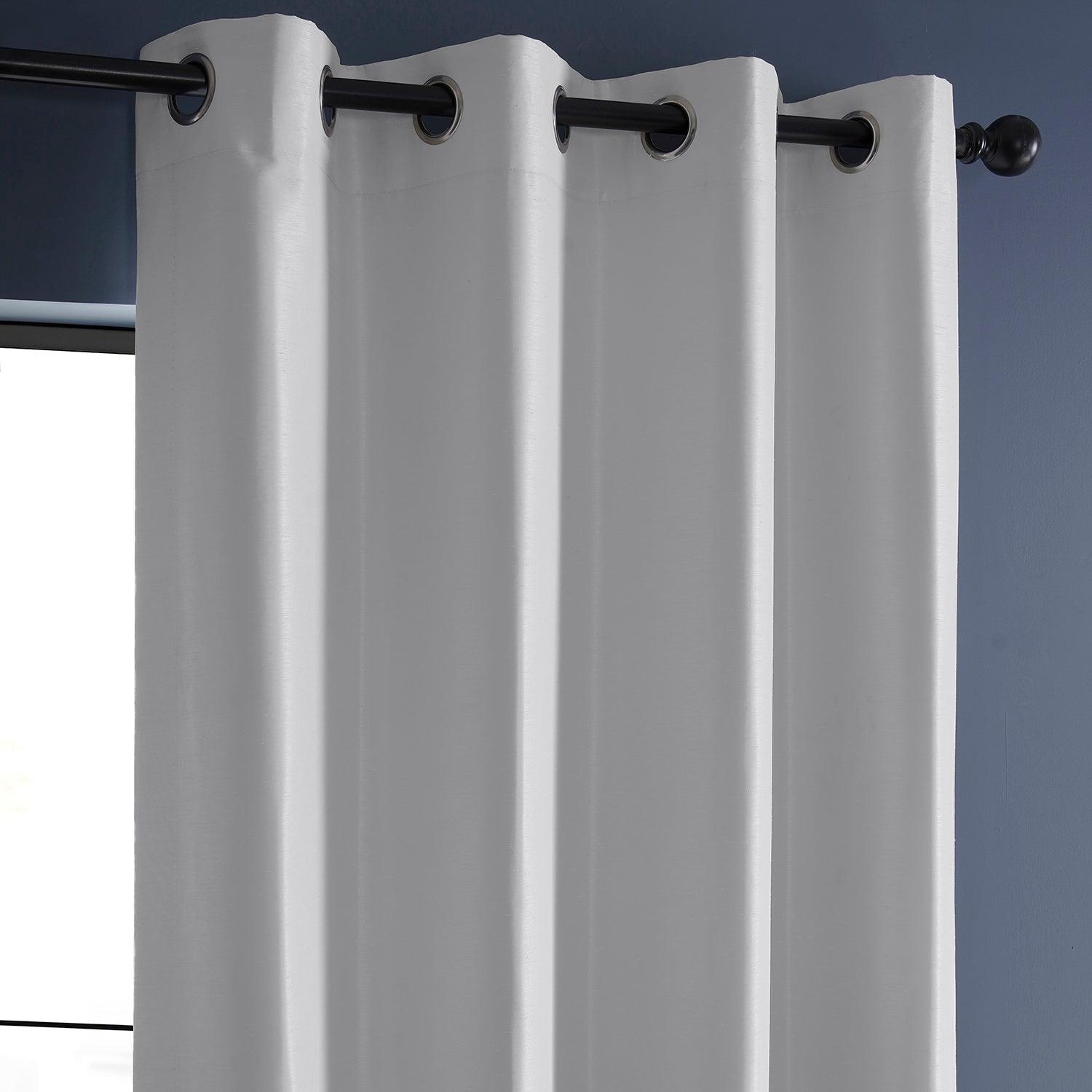 Ice Grommet Vintage Textured Faux Dupioni Silk Blackout Curtain - HalfPriceDrapes.com