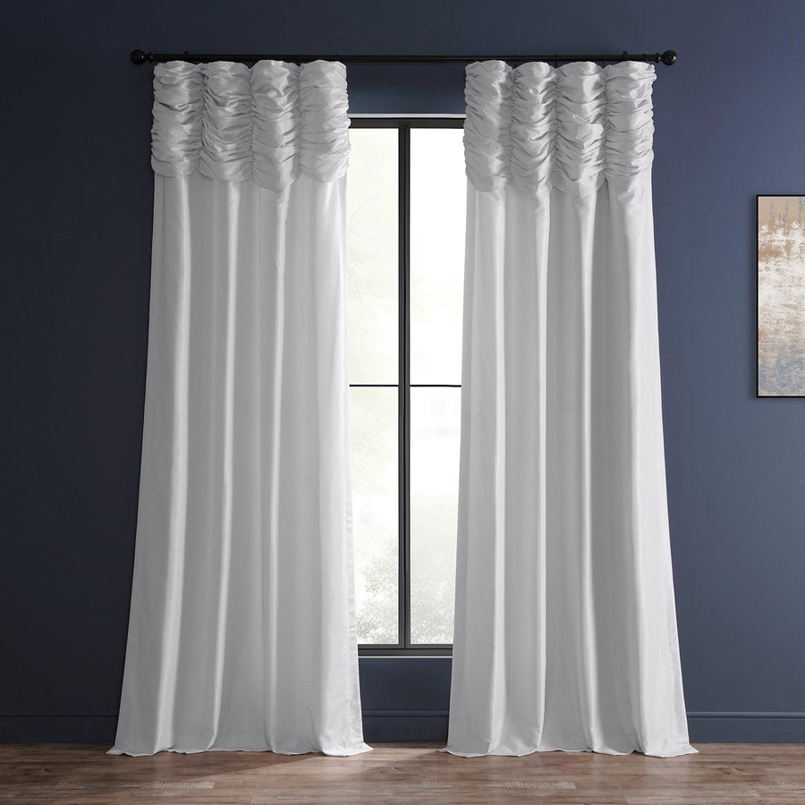 Ice Ruched Vintage Textured Faux Dupioni Silk Curtain - HalfPriceDrapes.com