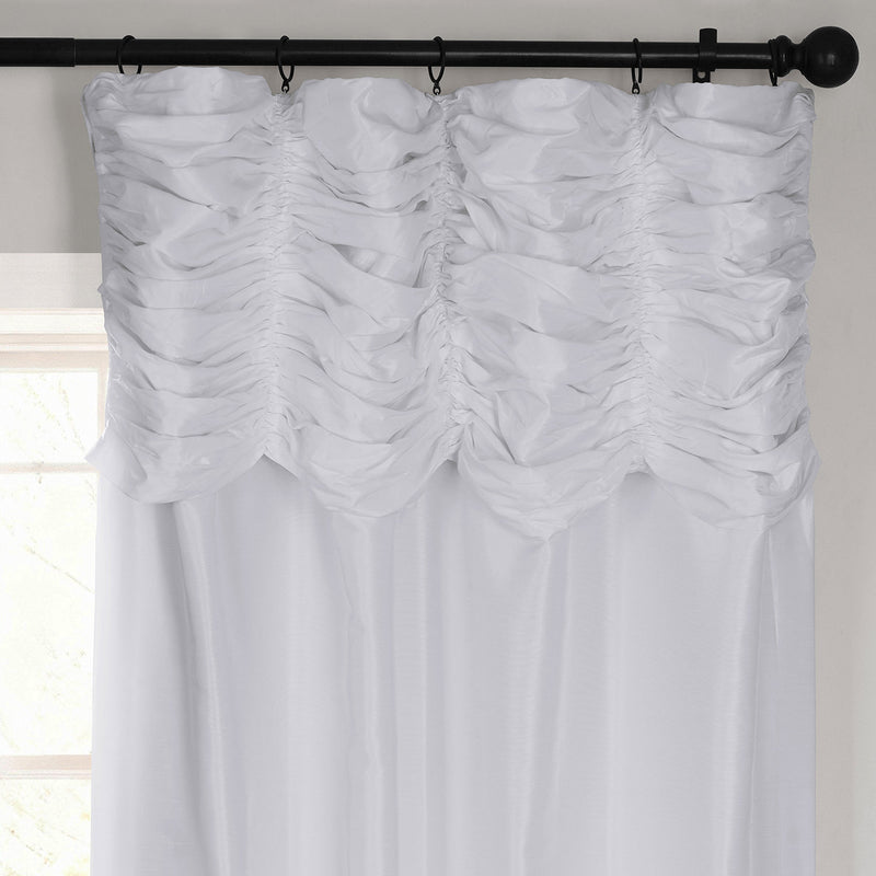 Ice Ruched Vintage Textured Faux Dupioni Silk Curtain