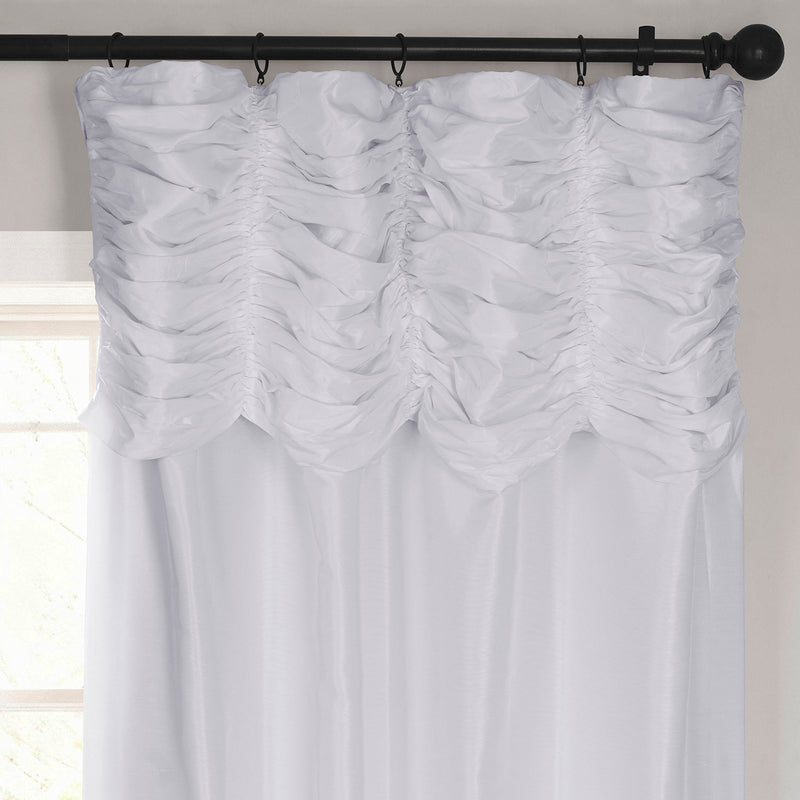 Ice Ruched Vintage Textured Faux Dupioni Silk Curtain