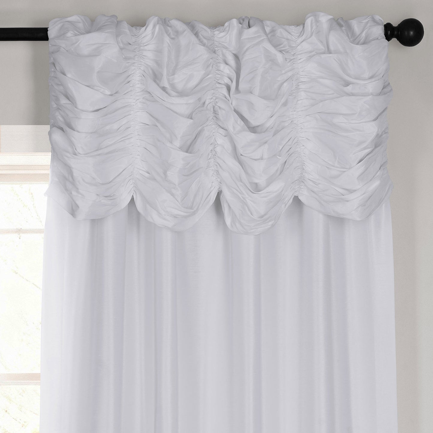 Ice Ruched Vintage Textured Faux Dupioni Silk Curtain