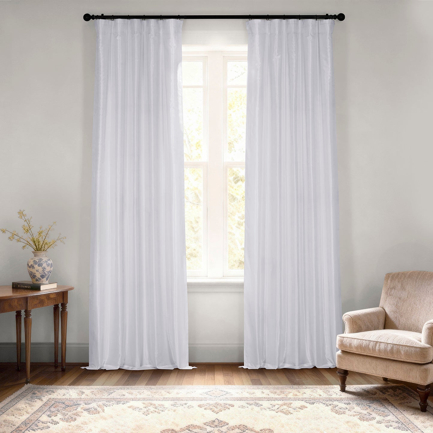 Ice Vintage Textured Faux Dupioni Silk Curtain
