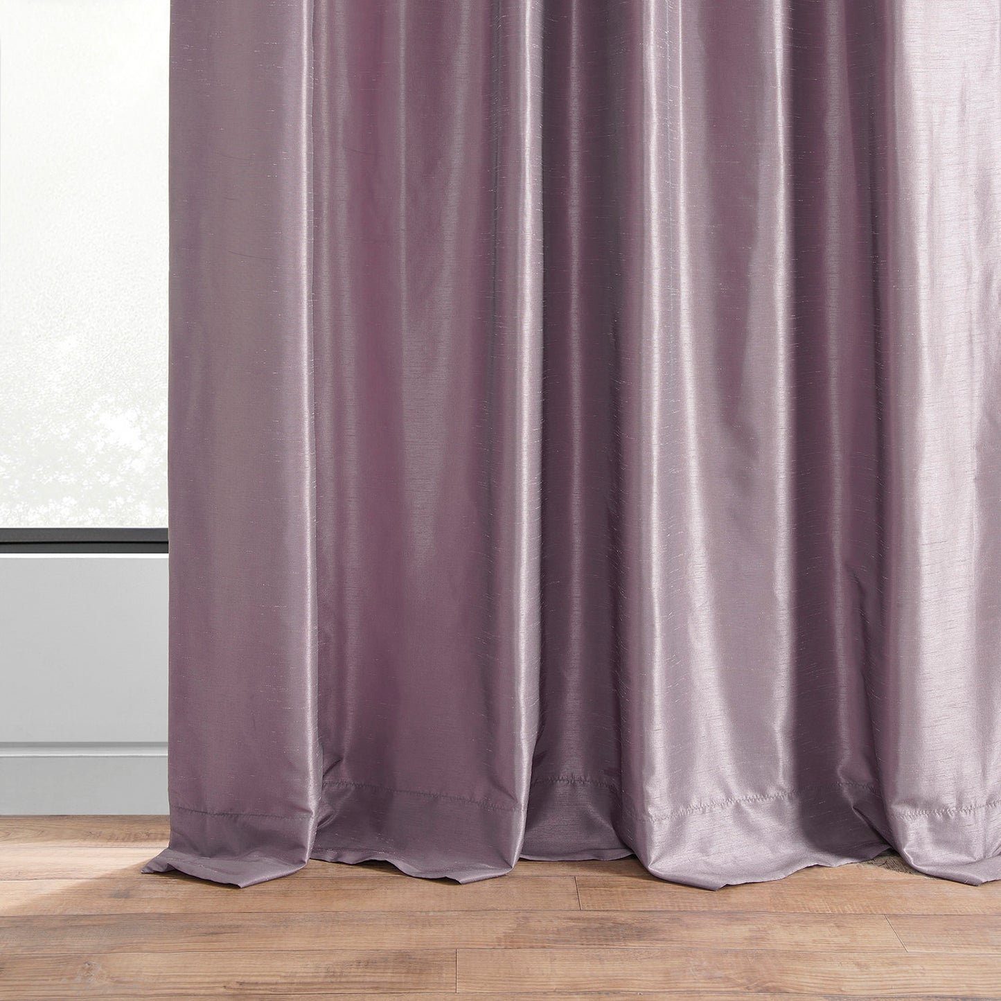 Smokey Plum Vintage Textured Faux Dupioni Silk Custom Curtain
