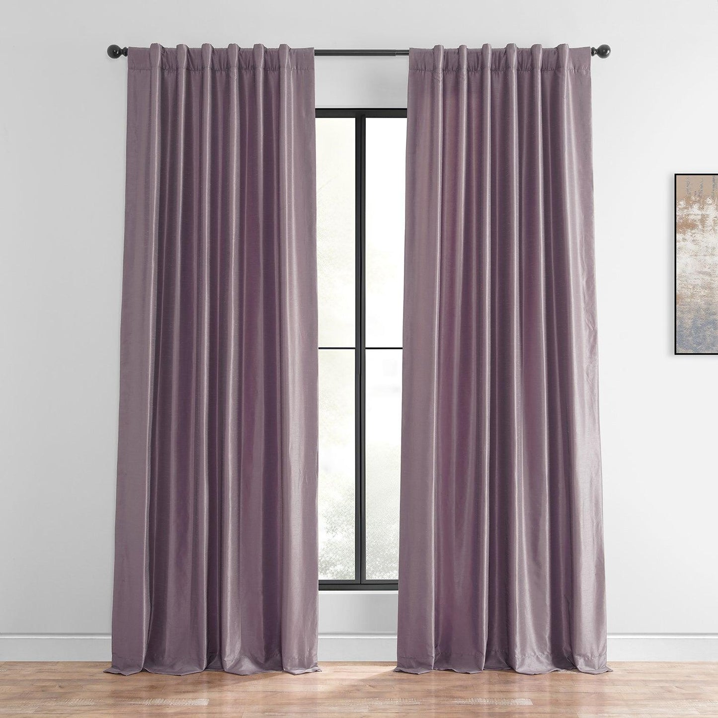 Smokey Plum Vintage Textured Faux Dupioni Silk Curtain - HalfPriceDrapes.com