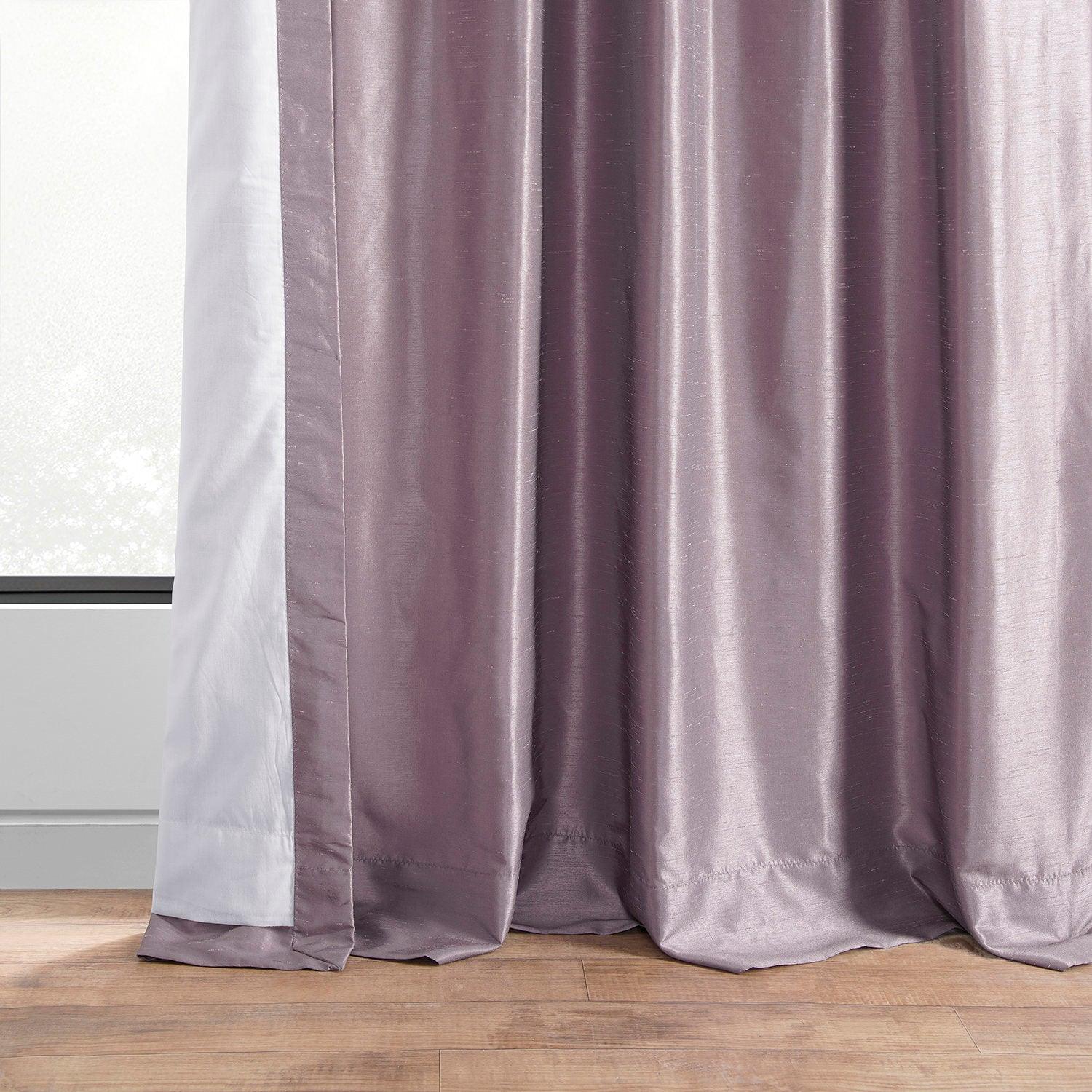 Smokey Plum Vintage Textured Faux Dupioni Silk Curtain - HalfPriceDrapes.com