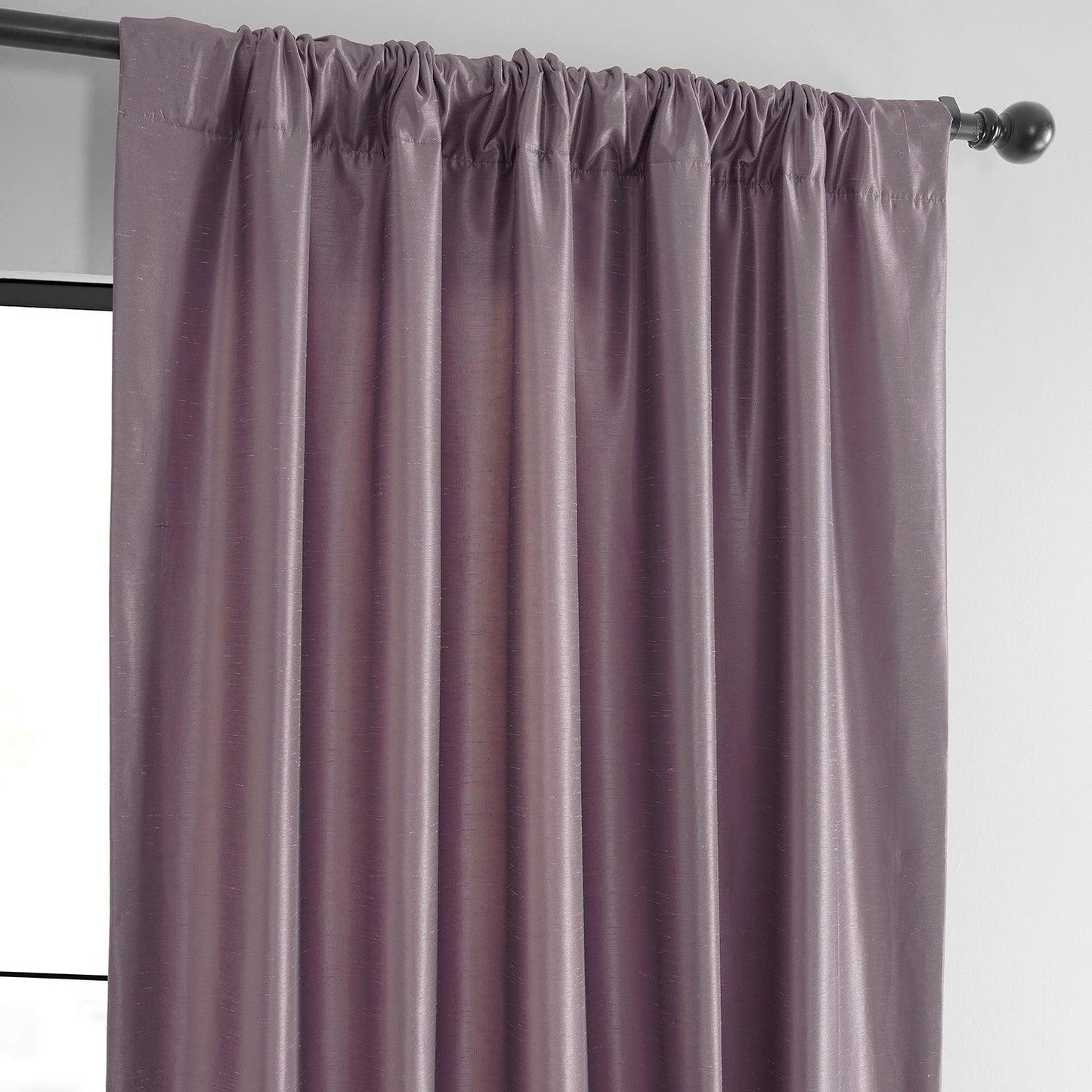 Smokey Plum Vintage Textured Faux Dupioni Silk Curtain - HalfPriceDrapes.com