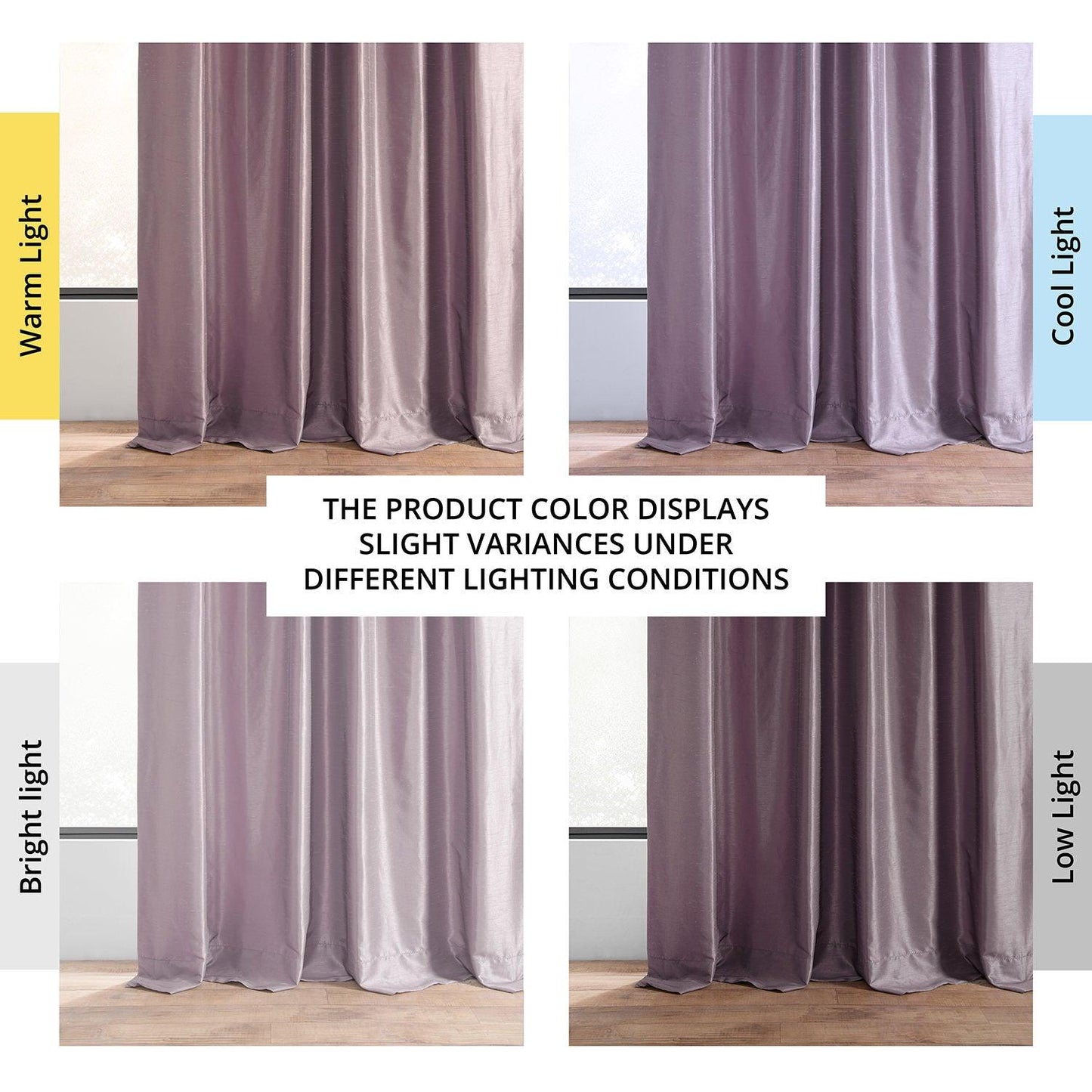 Smokey Plum Vintage Textured Faux Dupioni Silk Curtain - HalfPriceDrapes.com