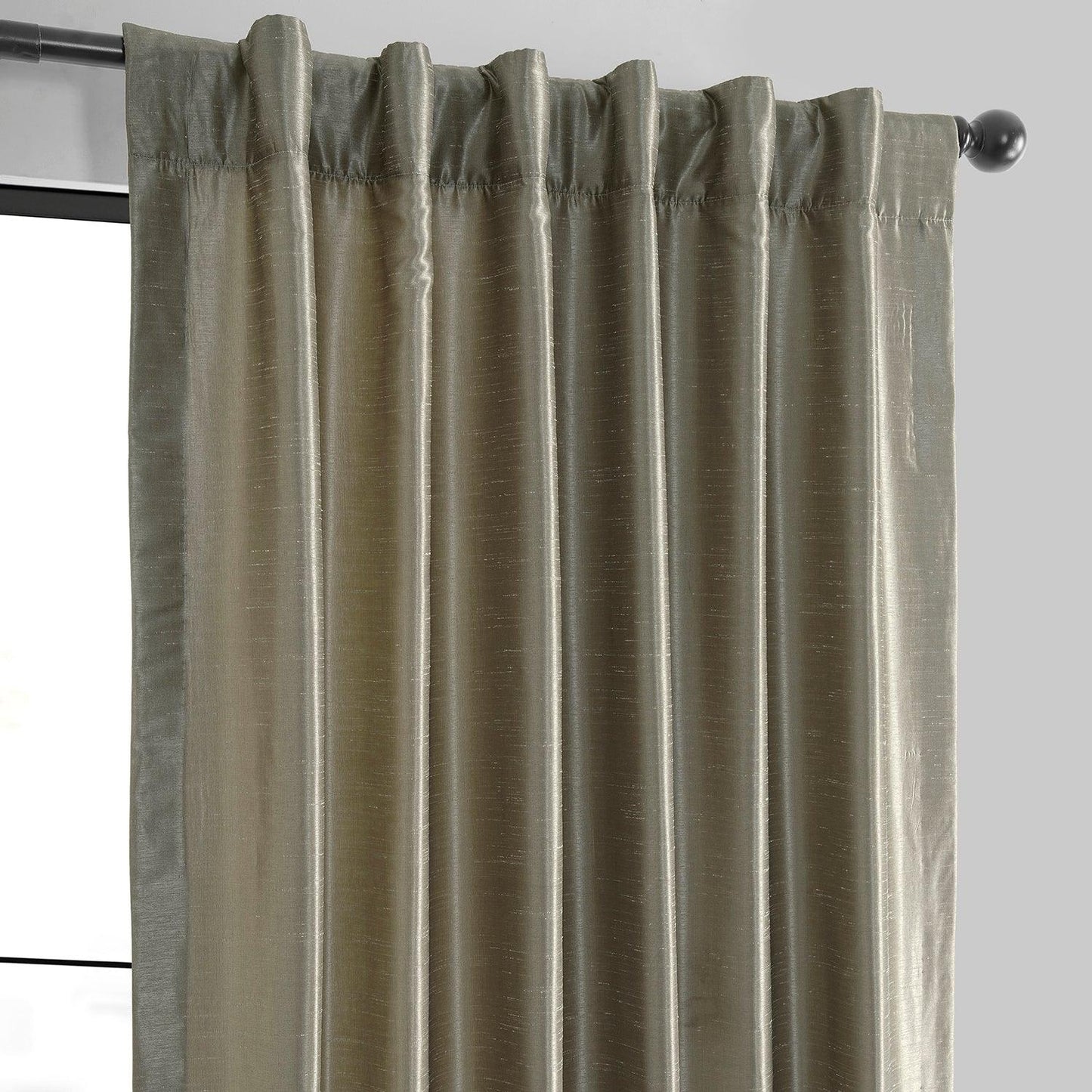 Warm Stone Vintage Textured Faux Dupioni Silk Curtain - HalfPriceDrapes.com
