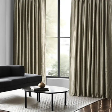 Warm Stone Vintage Textured Faux Dupioni Silk Custom Curtain - HalfPriceDrapes.com