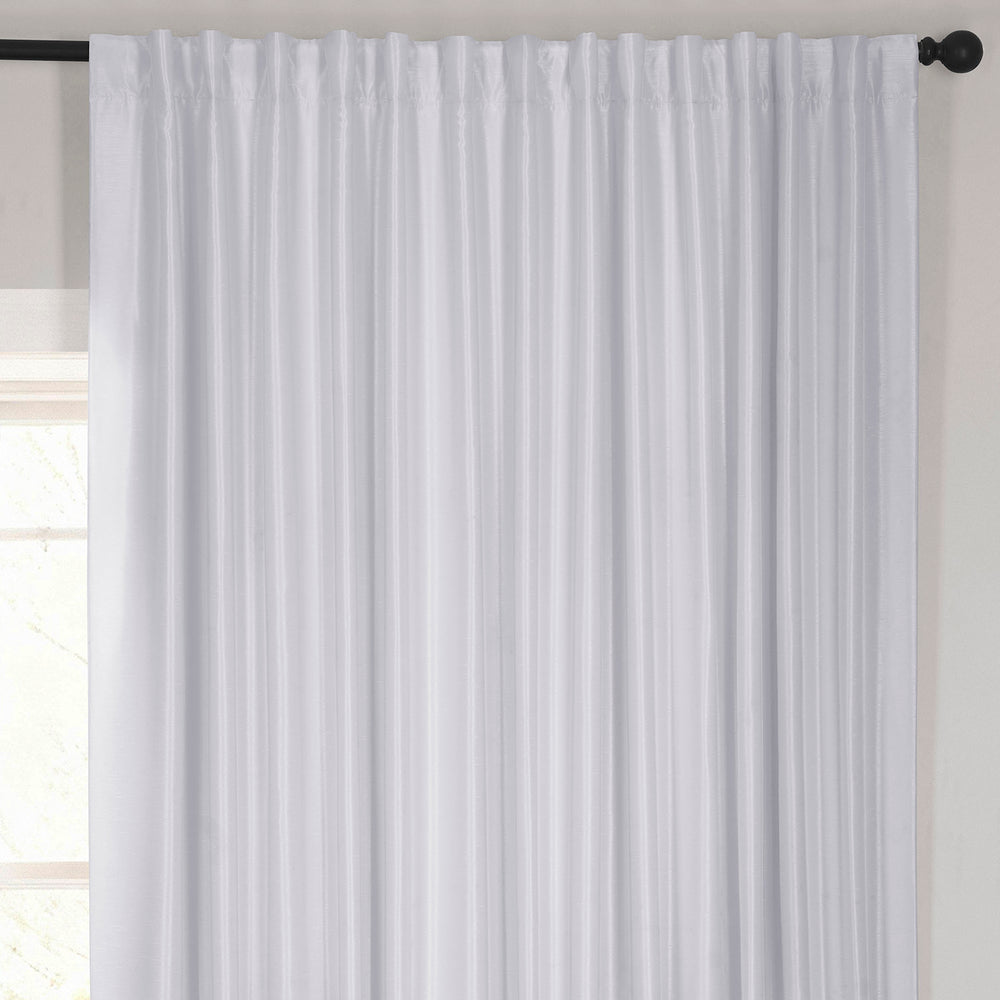 Ice Extra Wide Vintage Textured Faux Dupioni Silk Blackout Curtain