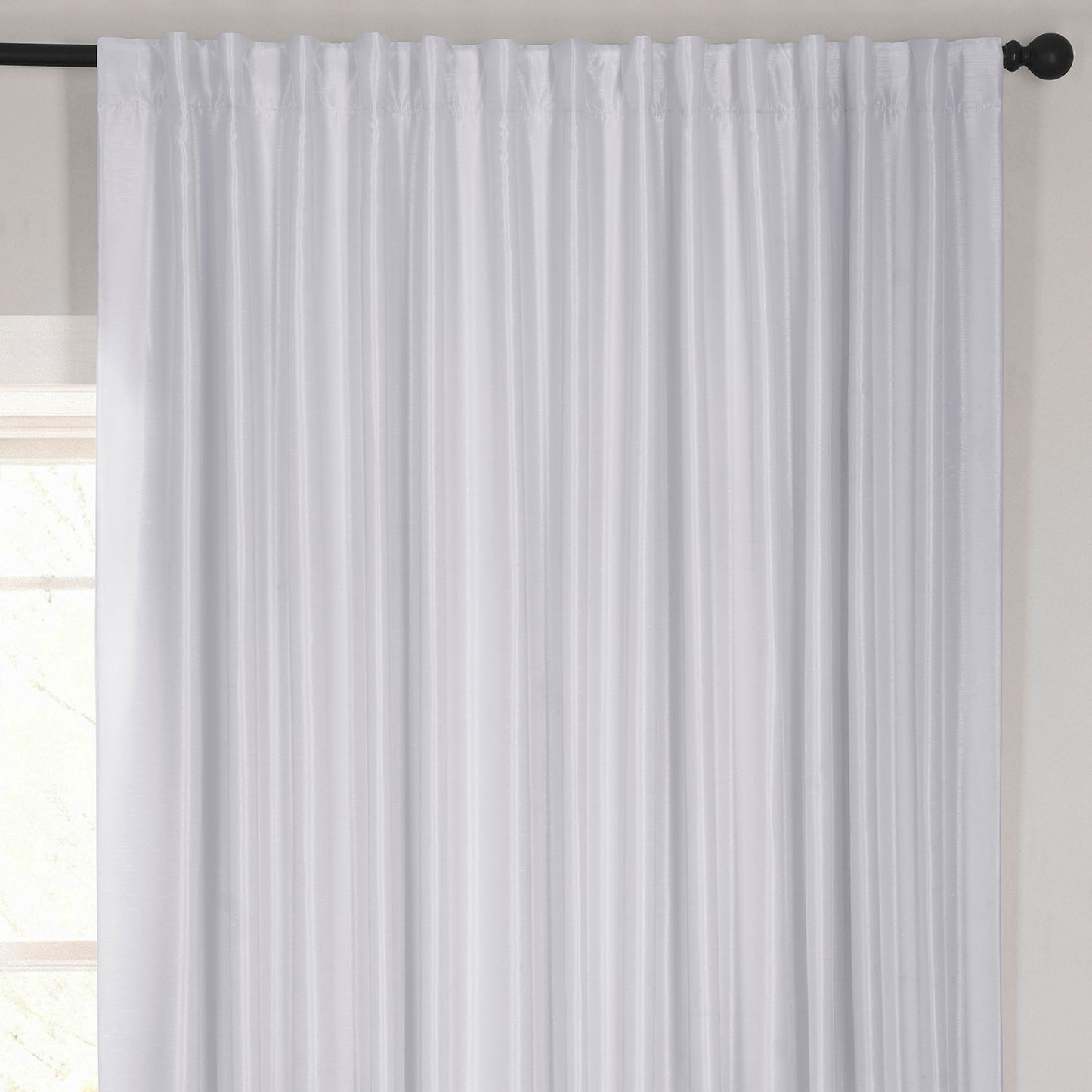Ice Extra Wide Vintage Textured Faux Dupioni Silk Blackout Curtain