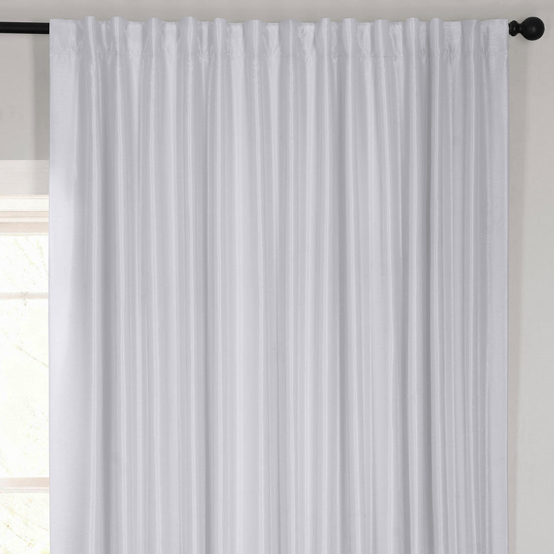 Ice Extra Wide Vintage Textured Faux Dupioni Silk Blackout Curtain