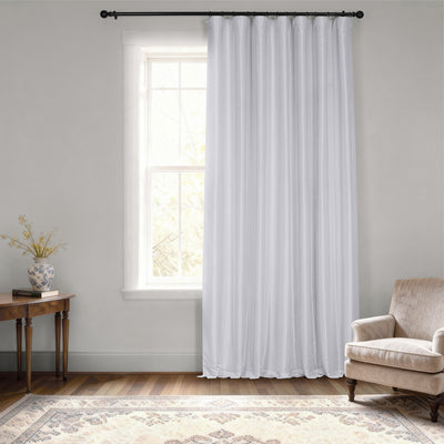 Ice Extra Wide Vintage Textured Faux Dupioni Silk Blackout Curtain