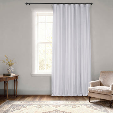 Ice Extra Wide Vintage Textured Faux Dupioni Silk Blackout Curtain