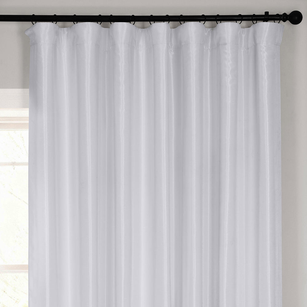 Ice Extra Wide Vintage Textured Faux Dupioni Silk Blackout Curtain