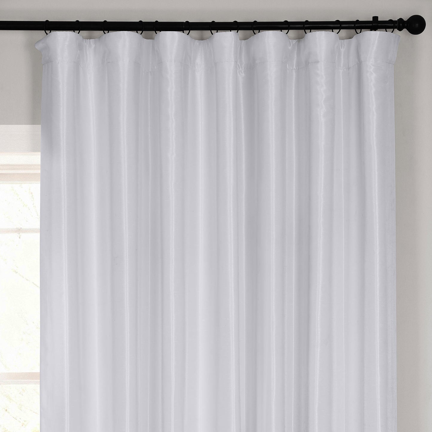 Ice Extra Wide Vintage Textured Faux Dupioni Silk Blackout Curtain