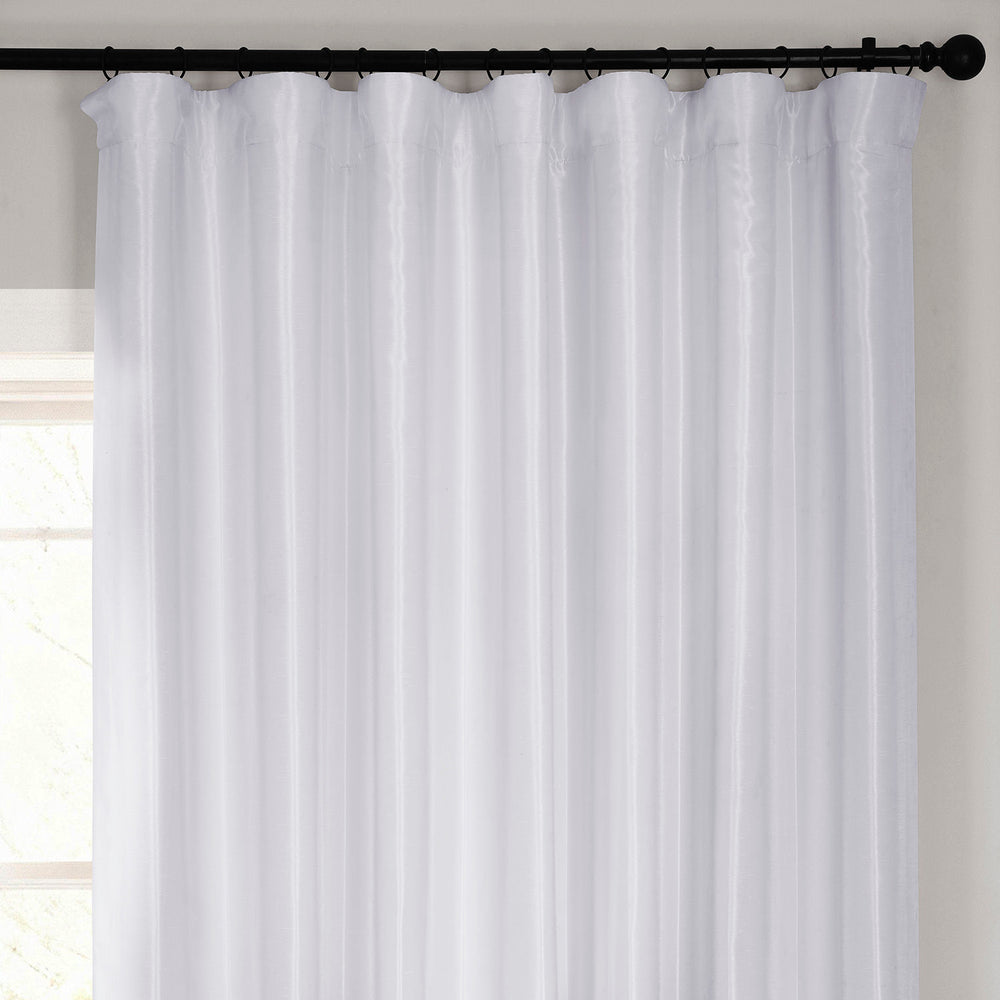 Ice Extra Wide Vintage Textured Faux Dupioni Silk Blackout Curtain