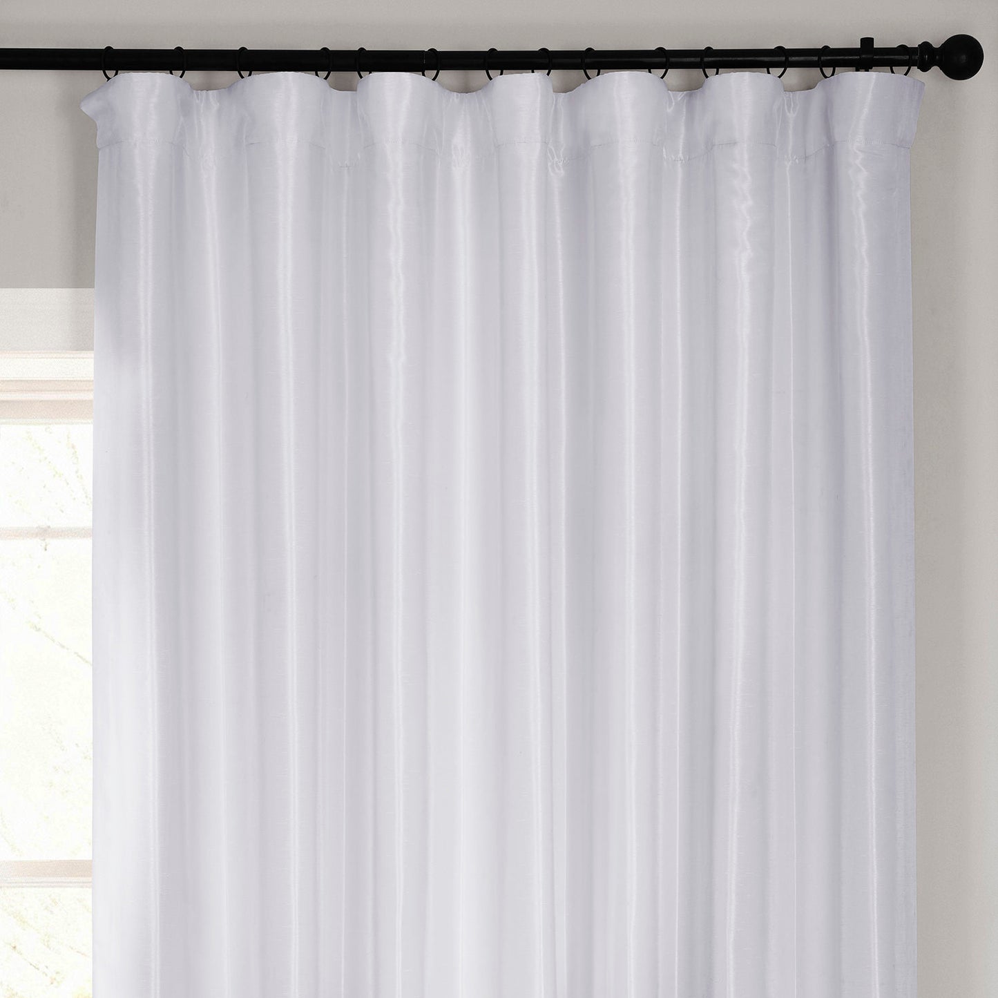 Ice Extra Wide Vintage Textured Faux Dupioni Silk Blackout Curtain