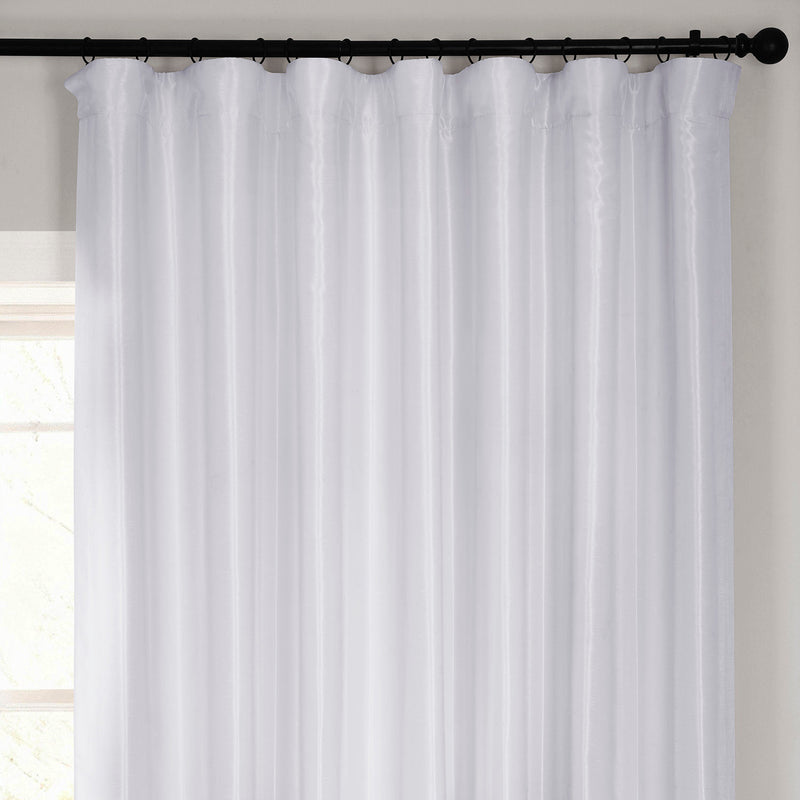 Ice Extra Wide Vintage Textured Faux Dupioni Silk Blackout Curtain