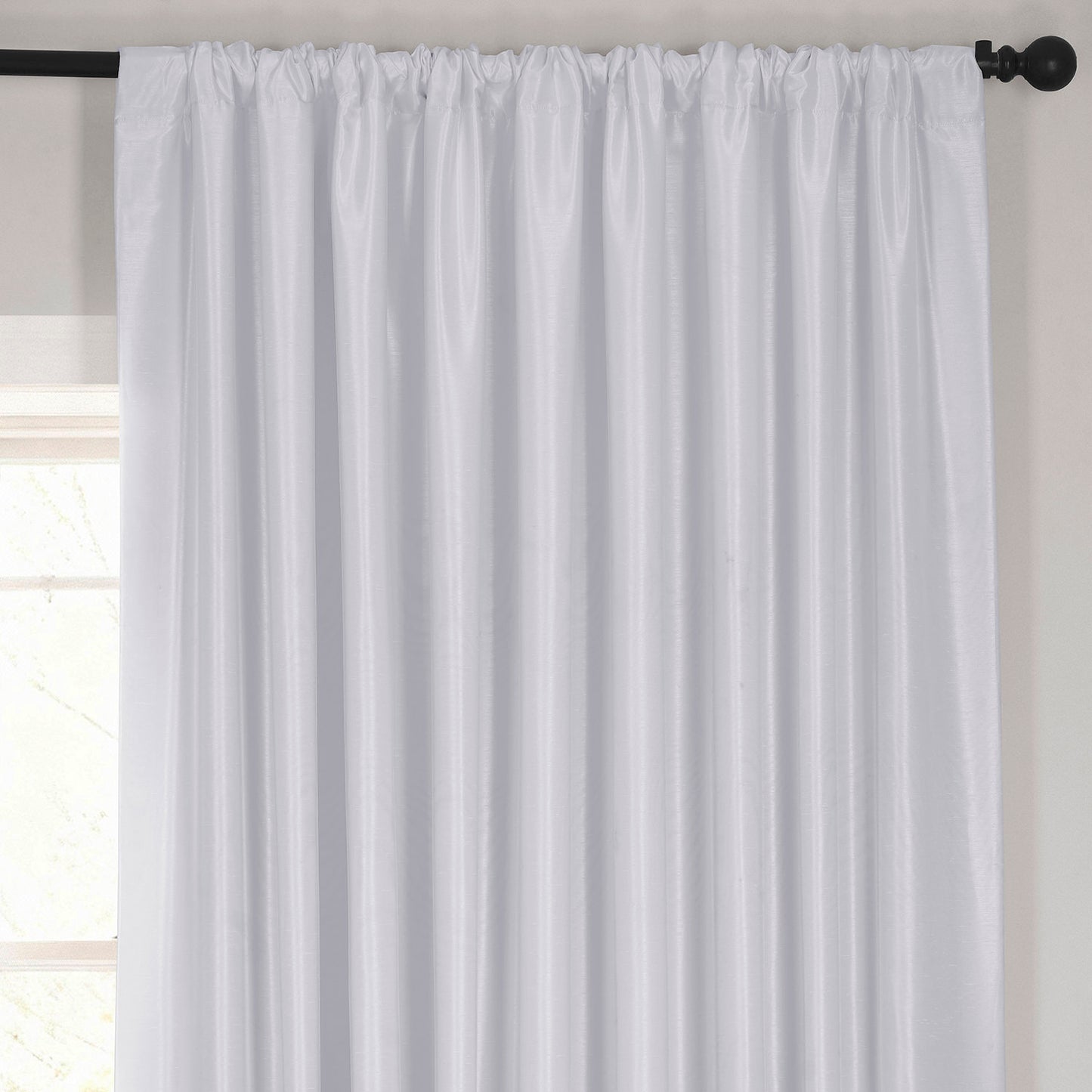 Ice Extra Wide Vintage Textured Faux Dupioni Silk Blackout Curtain