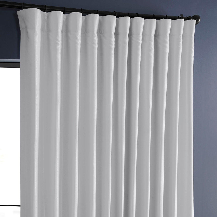 Ice Extra Wide Vintage Textured Faux Dupioni Silk Blackout Curtain - HalfPriceDrapes.com