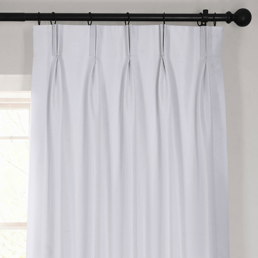 Ice French Pleat Vintage Textured Faux Dupioni Silk Blackout Curtain