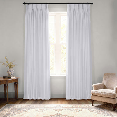 Ice French Pleat Vintage Textured Faux Dupioni Silk Blackout Curtain