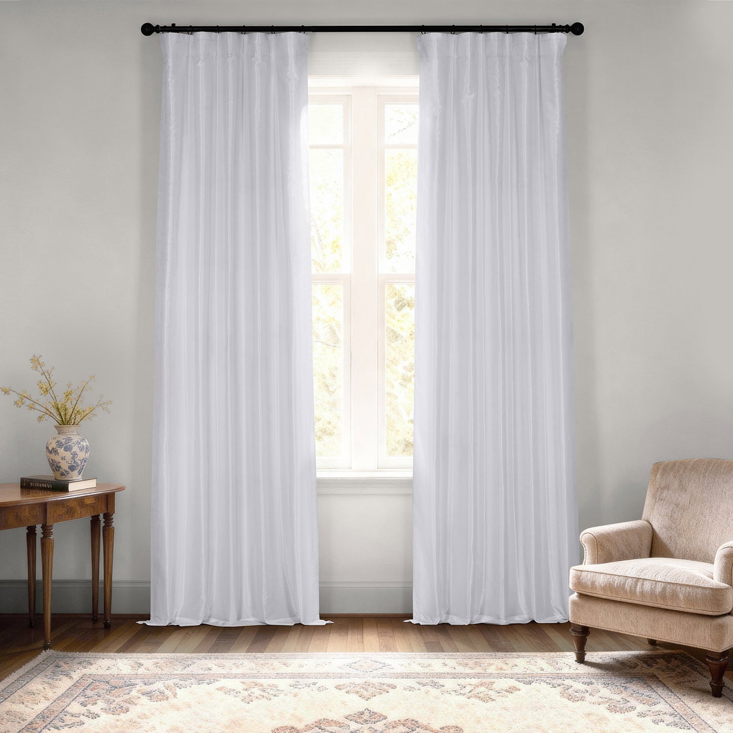 Ice Vintage Textured Faux Dupioni Silk Blackout Curtain