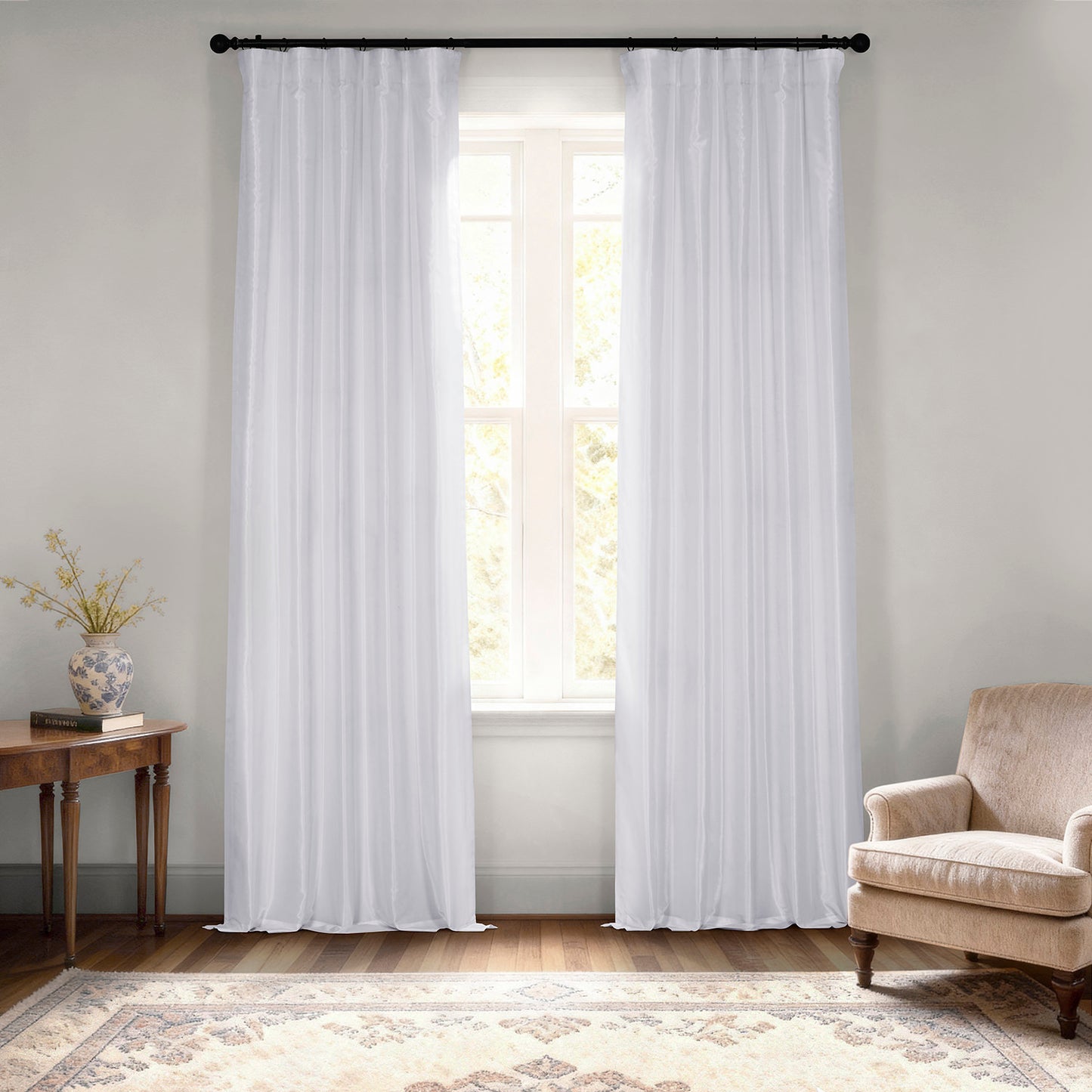 Ice Vintage Textured Faux Dupioni Silk Blackout Curtain