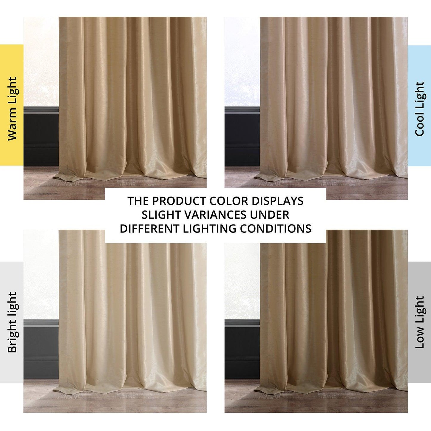 Butternut Vintage Textured Faux Dupioni Silk Curtain - HalfPriceDrapes.com