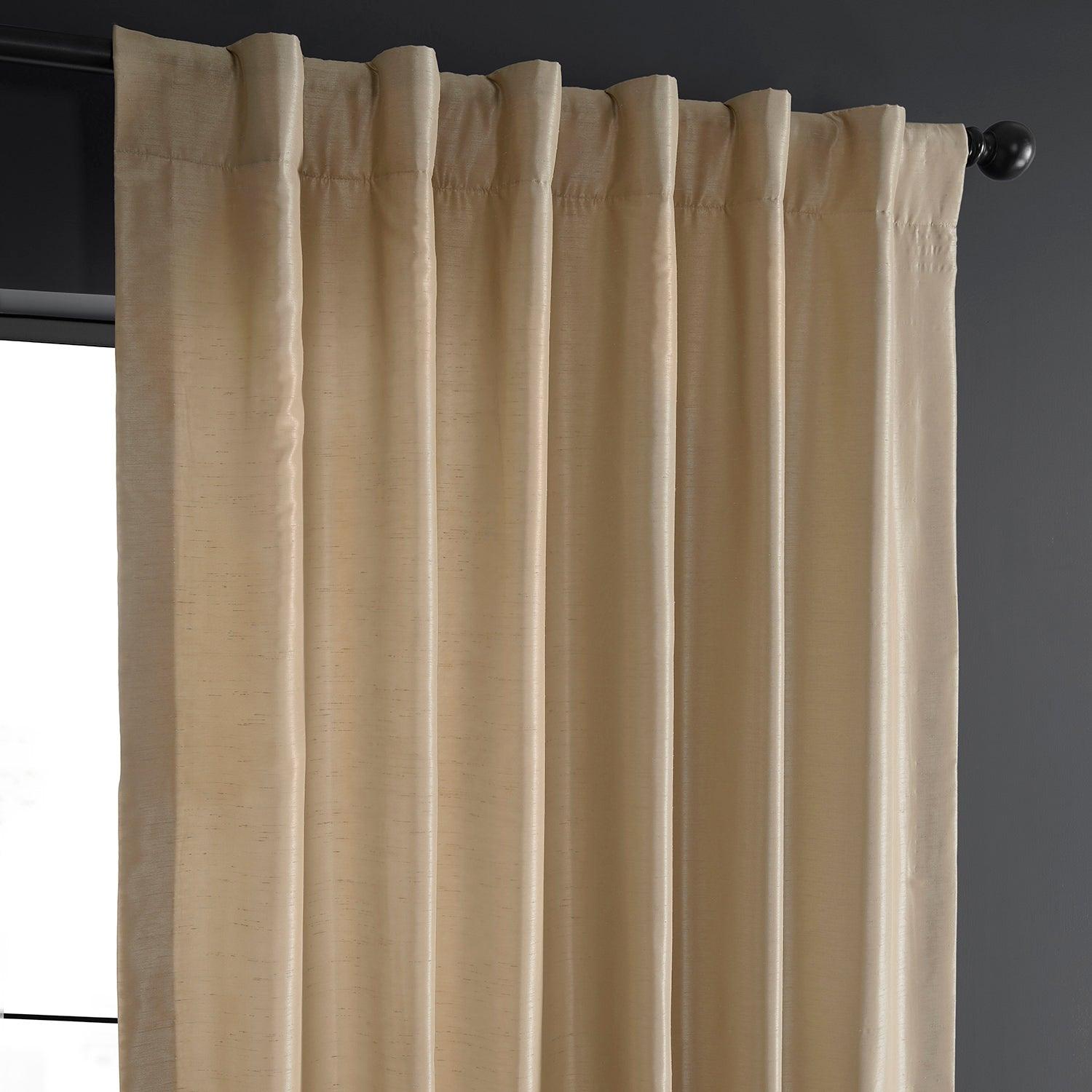 Butternut Vintage Textured Faux Dupioni Silk Curtain - HalfPriceDrapes.com