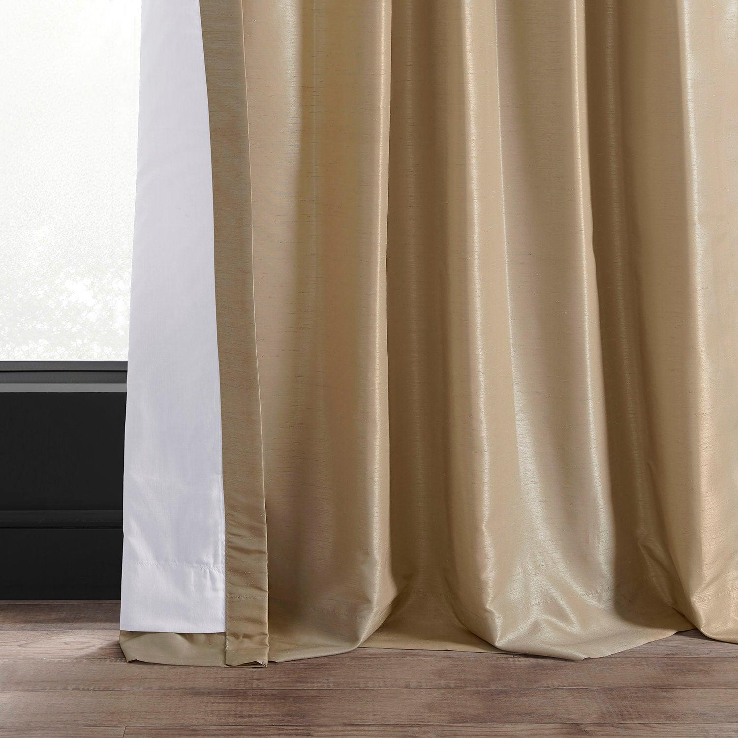 Butternut Vintage Textured Faux Dupioni Silk Curtain - HalfPriceDrapes.com