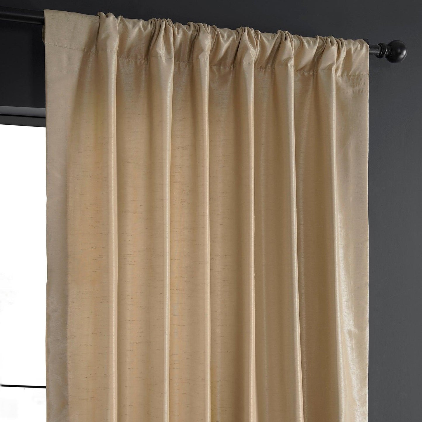 Butternut Vintage Textured Faux Dupioni Silk Curtain - HalfPriceDrapes.com