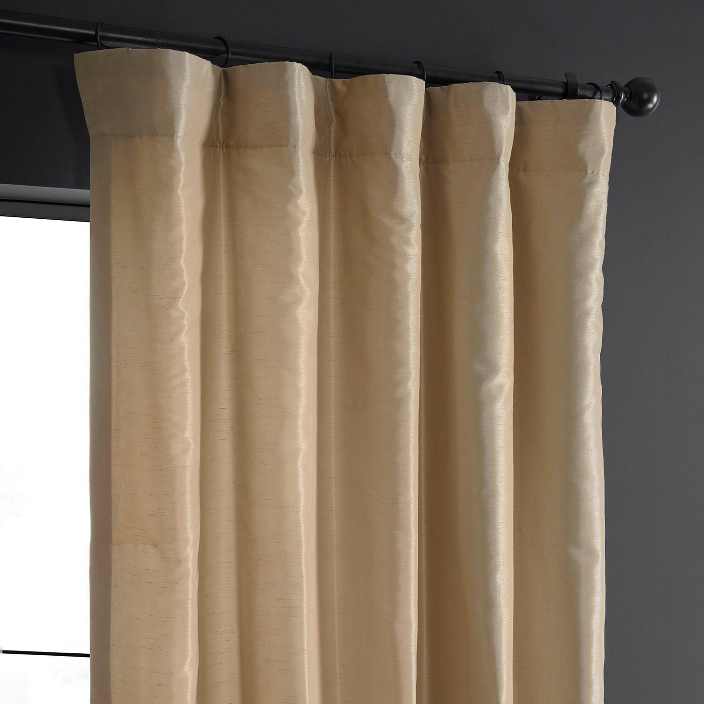 Butternut Vintage Textured Faux Dupioni Silk Curtain - HalfPriceDrapes.com