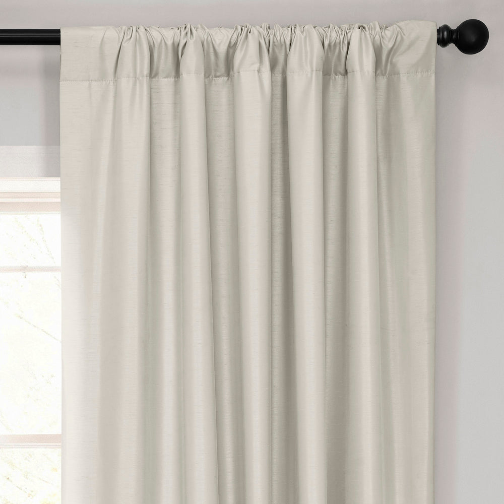 Mist Greige Vintage Textured Faux Dupioni Silk Curtain