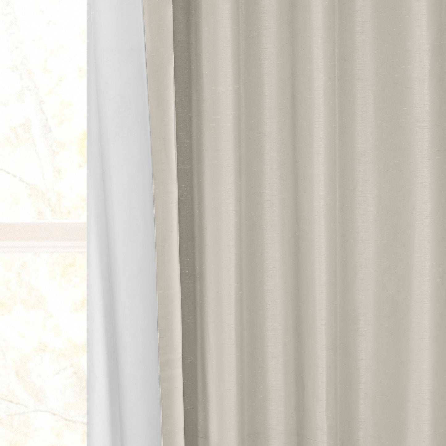 Mist Grey Vintage Textured Faux Dupioni Silk Blackout Curtain