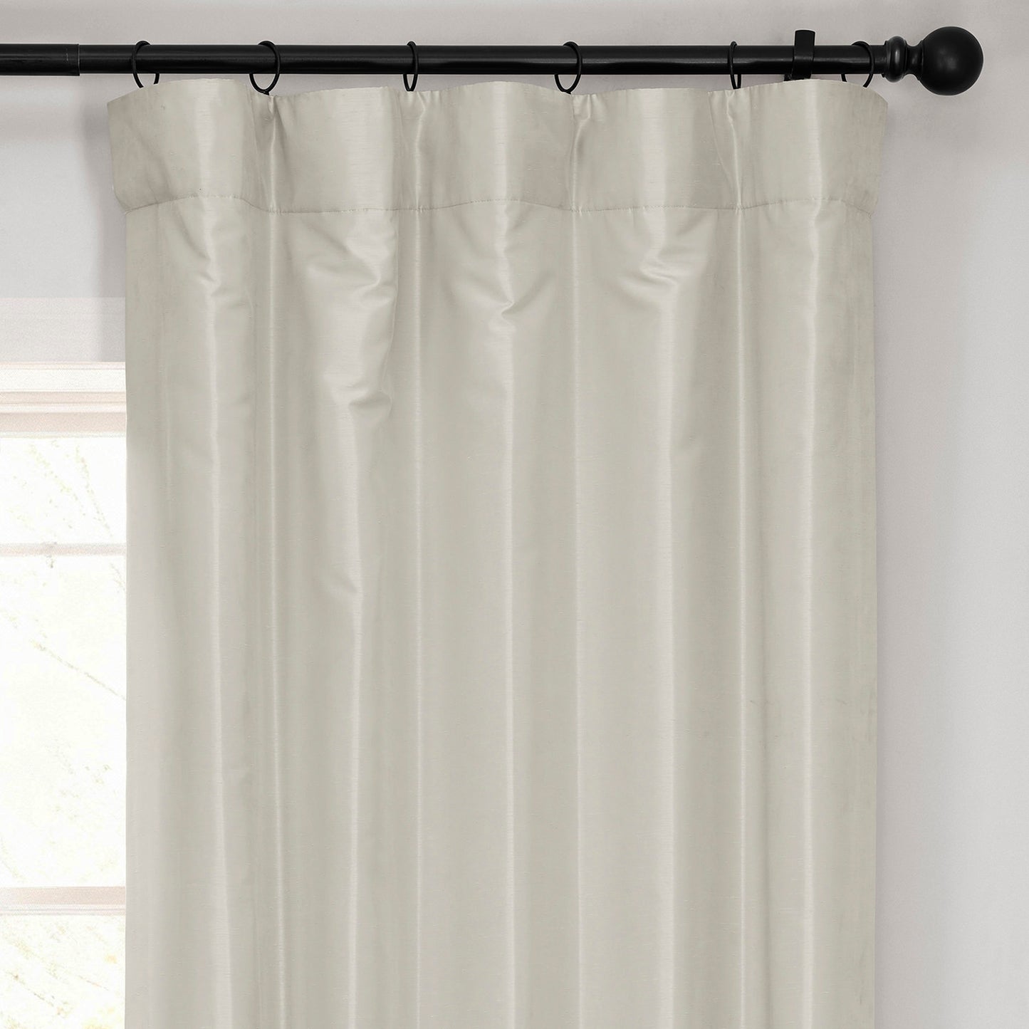 Mist Grey Vintage Textured Faux Dupioni Silk Blackout Curtain