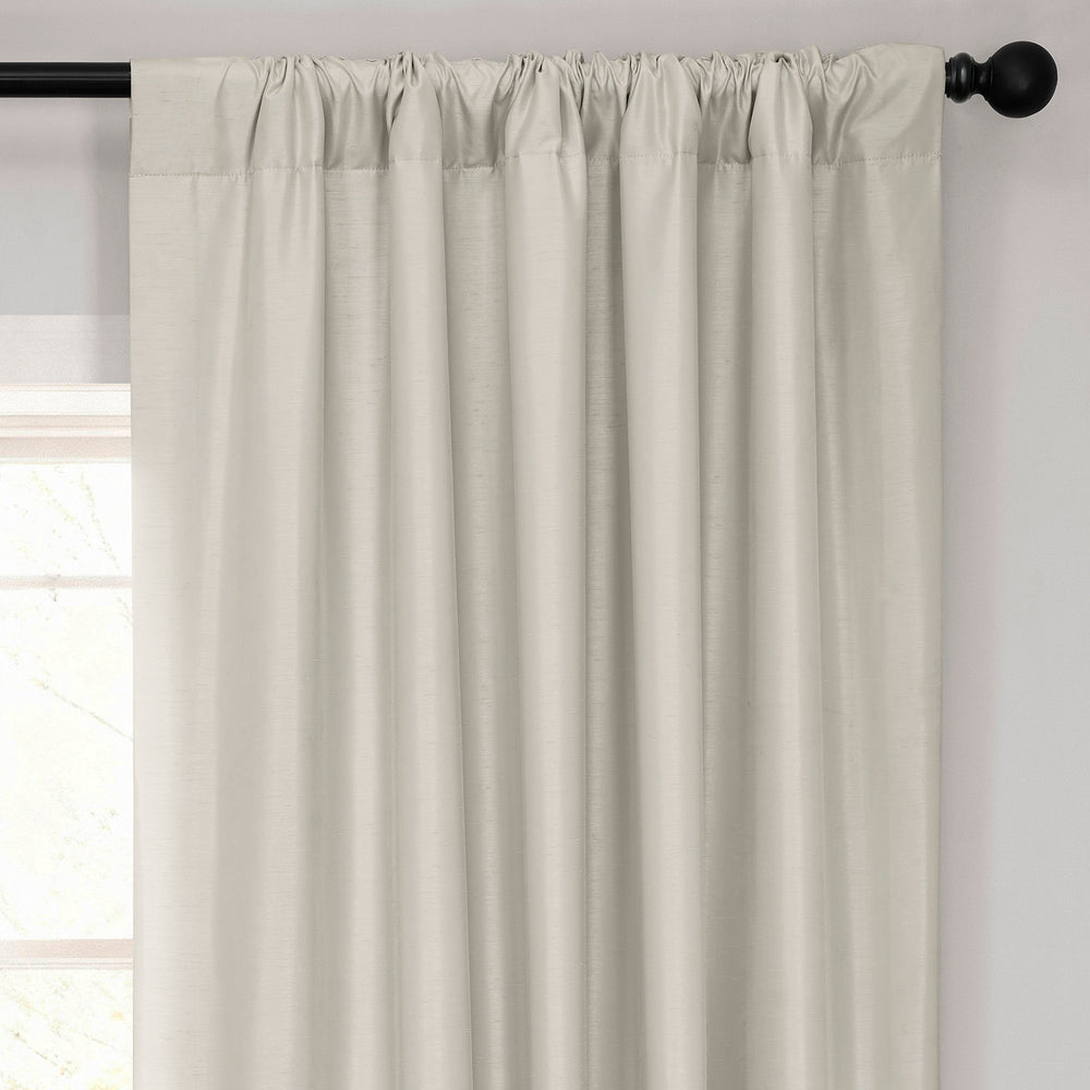 Mist Grey Vintage Textured Faux Dupioni Silk Blackout Curtain
